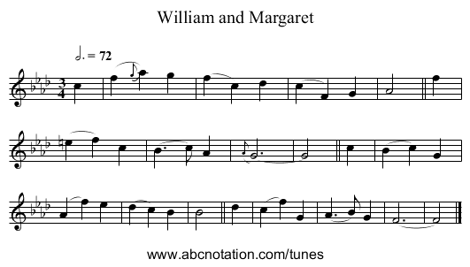 William and Margaret - staff notation