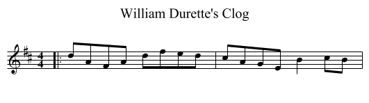 William Durette's Clog - staff notation