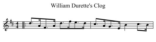 William Durette's Clog - staff notation