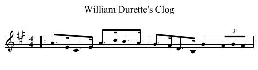 William Durette's Clog - staff notation