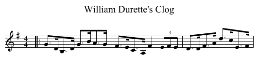 William Durette's Clog - staff notation