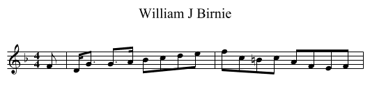 William J Birnie - staff notation