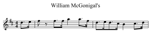 William McGonigal's - staff notation