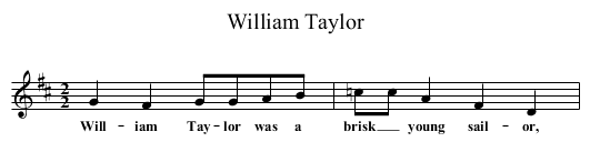 William Taylor - staff notation