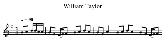 William Taylor - staff notation