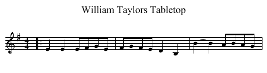 William Taylors Tabletop - staff notation