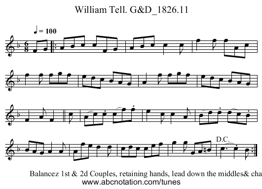 William Tell. G&D_1826.11 - staff notation