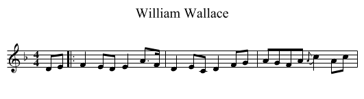 William Wallace - staff notation