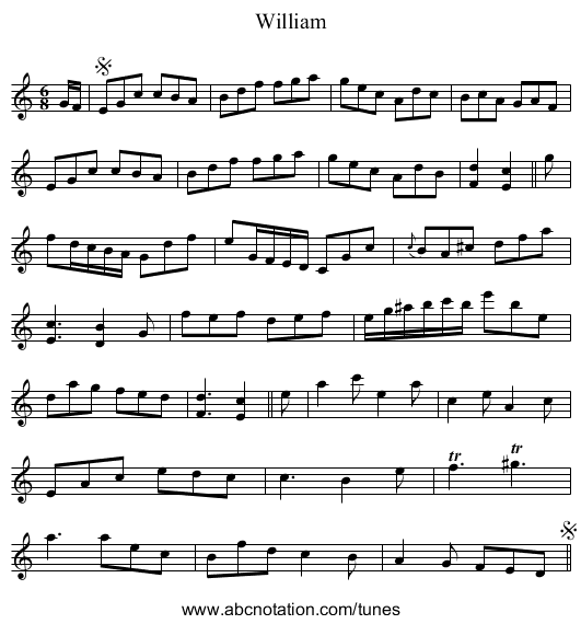 William - staff notation