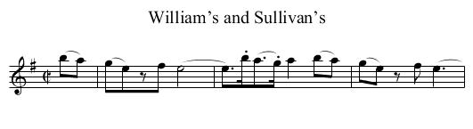 William’s and Sullivan’s - staff notation