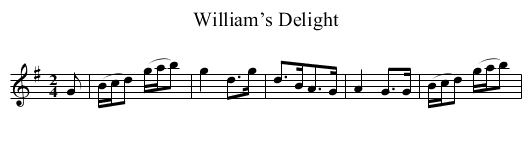 William’s Delight - staff notation
