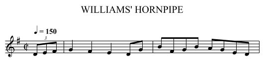 WILLIAMS' HORNPIPE - staff notation