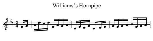 Williams’s Hornpipe - staff notation
