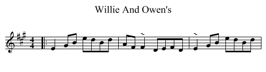 Willie And Owen's - staff notation