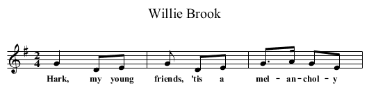 Willie Brook - staff notation