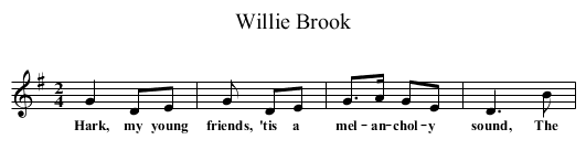 Willie Brook - staff notation
