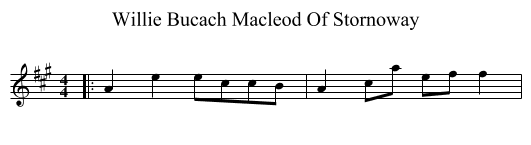 Willie Bucach Macleod Of Stornoway - staff notation