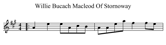 Willie Bucach Macleod Of Stornoway - staff notation