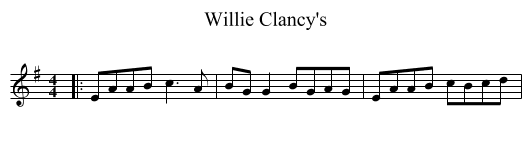 Willie Clancy's - staff notation