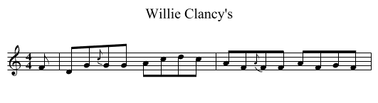 Willie Clancy's - staff notation