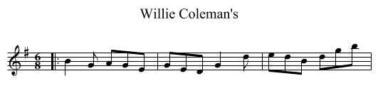 Willie Coleman's - staff notation