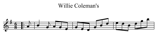 Willie Coleman's - staff notation