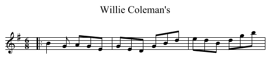 Willie Coleman's - staff notation