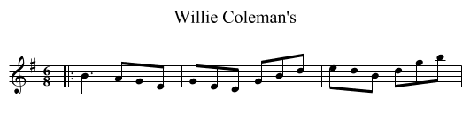 Willie Coleman's - staff notation