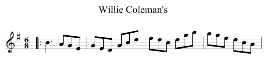 Willie Coleman's - staff notation