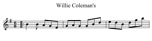 Willie Coleman's - staff notation