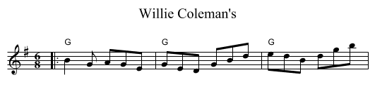 Willie Coleman's - staff notation