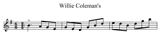 Willie Coleman's - staff notation