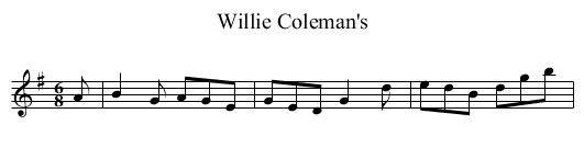 Willie Coleman's - staff notation