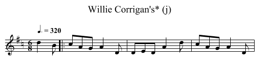 Willie Corrigan's* (j) - staff notation