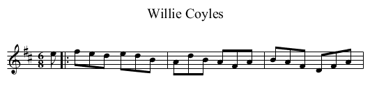 Willie Coyles - staff notation