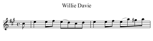 Willie Davie - staff notation
