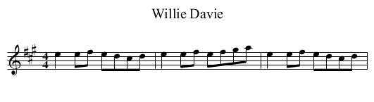 Willie Davie - staff notation
