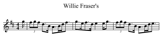 Willie Fraser's - staff notation