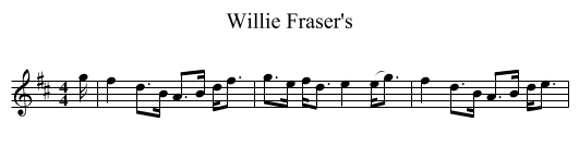 Willie Fraser's - staff notation
