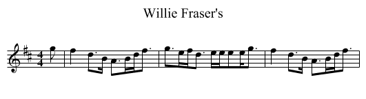 Willie Fraser's - staff notation
