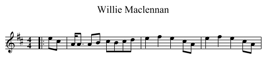 Willie Maclennan - staff notation