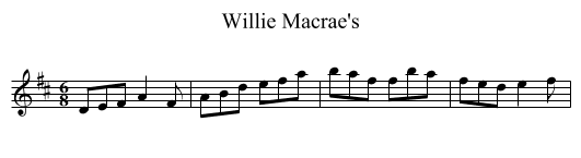 Willie Macrae's - staff notation