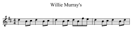 Willie Murray's - staff notation