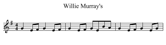 Willie Murray's - staff notation