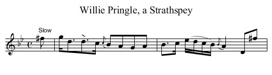 Willie Pringle, a Strathspey - staff notation