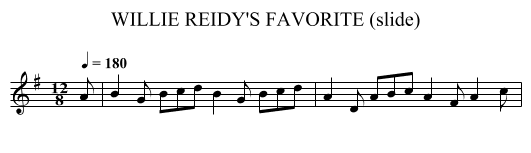 WILLIE REIDY'S FAVORITE (slide) - staff notation