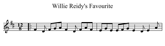 Willie Reidy's Favourite - staff notation
