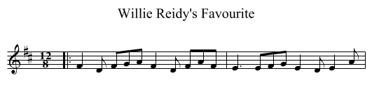 Willie Reidy's Favourite - staff notation