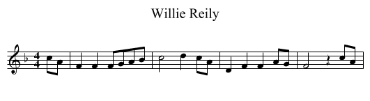 Willie Reily - staff notation