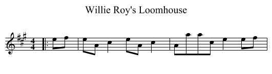 Willie Roy's Loomhouse - staff notation